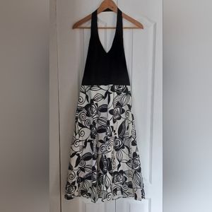 Liz Claiborne halter dress. Size 10, black and white